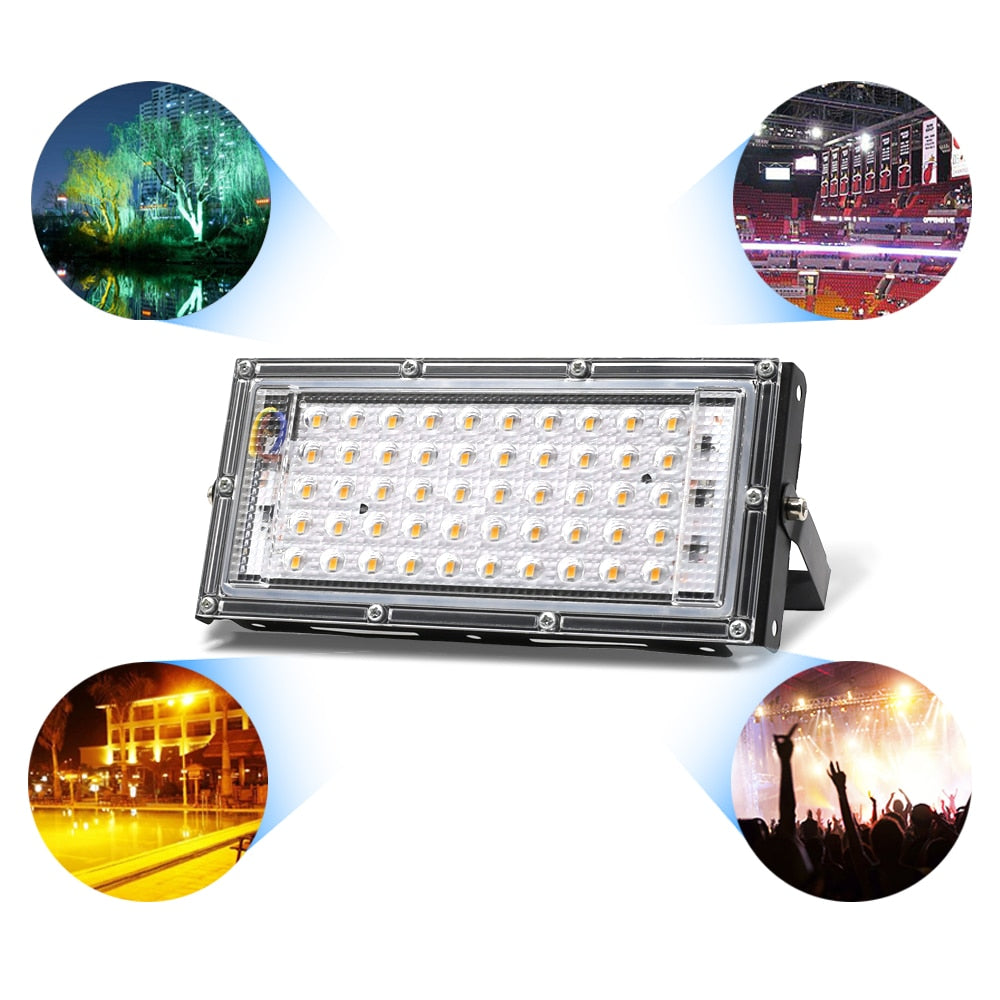 Combinable Foco LED Floodlight 220V 50W Spotlight Outdoor focus projector LED reflector Lighting streetlight Waterproof IP65