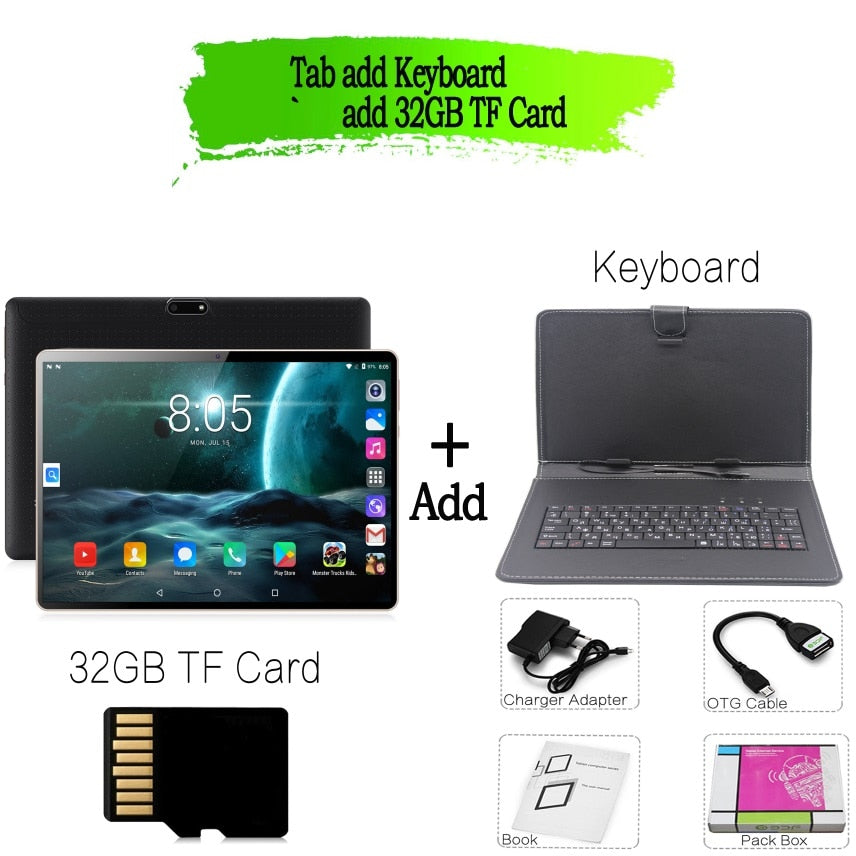 New Original 10 inch Tablet Pc Android 7.0 Google Market 3G Phone Call Dual SIM Cards CE Brand WiFi GPS Bluetooth 10.1 Tablets