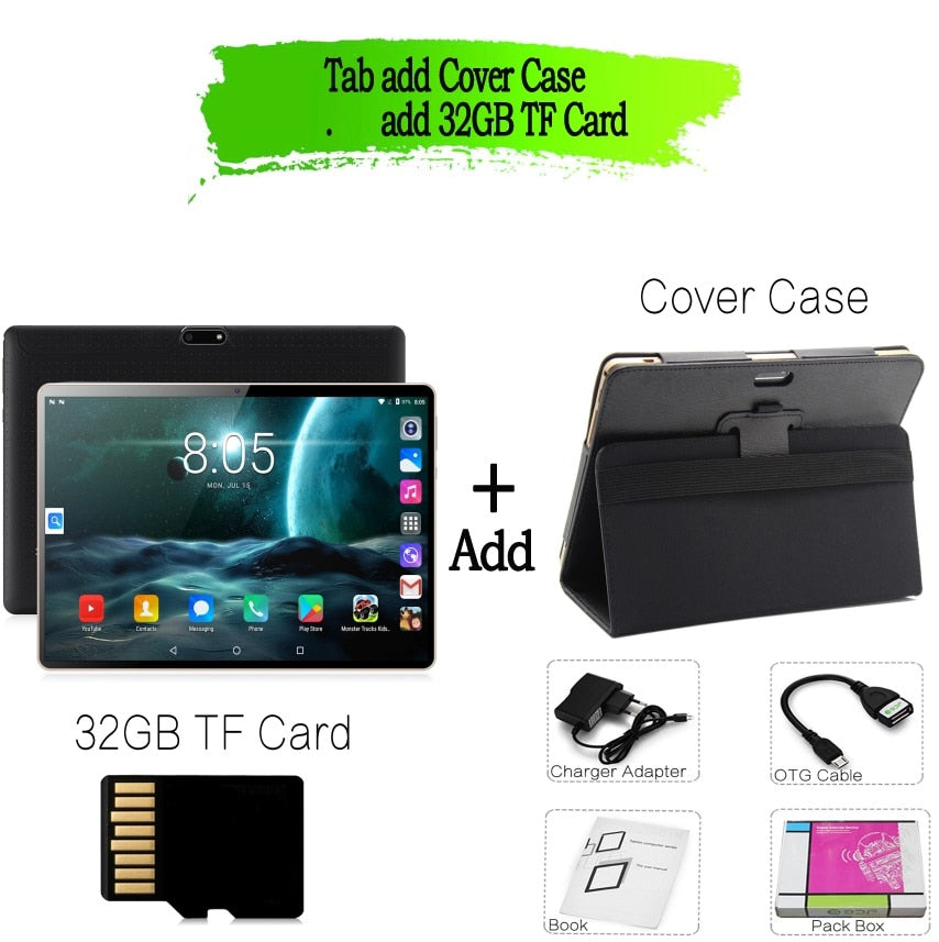 New Original 10 inch Tablet Pc Android 7.0 Google Market 3G Phone Call Dual SIM Cards CE Brand WiFi GPS Bluetooth 10.1 Tablets