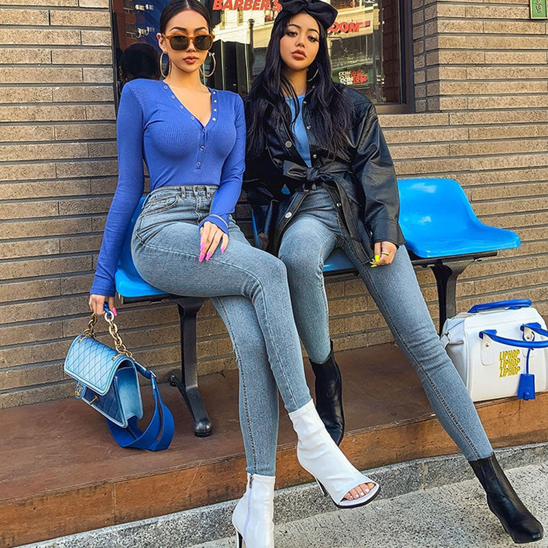 Jeans High Waist Stretch Denim Feet Pants 2020 Spring Was Thin And Hip But Comfortable Pencil Pants Women